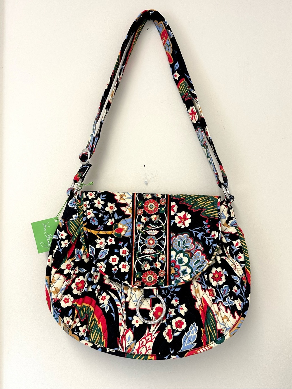 NWT Vera Bradley Floral Quilted Shoulder Bag Saddle Up in Versailles